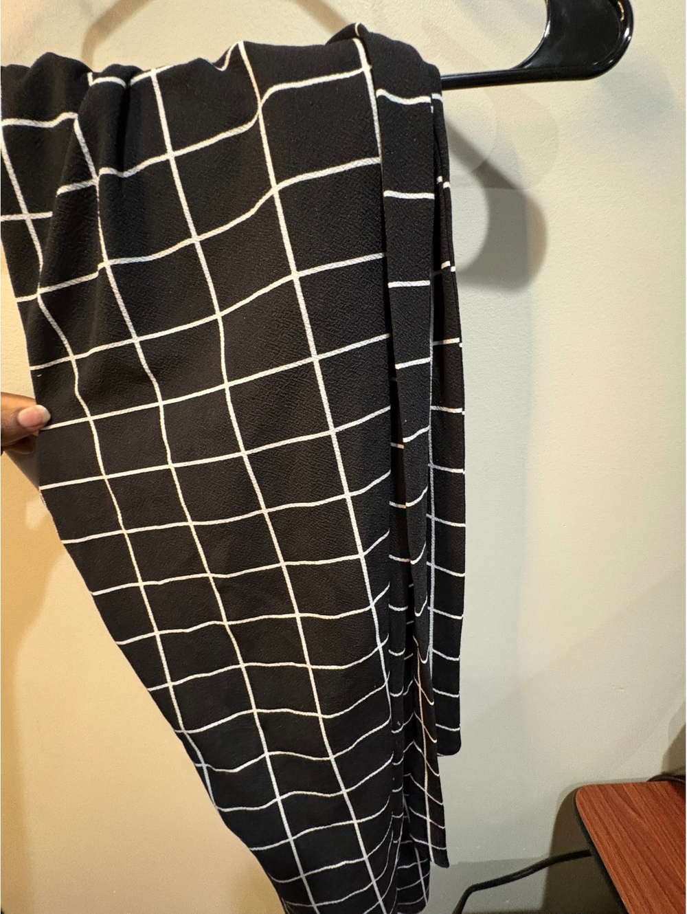 Black windowpane plaid pants